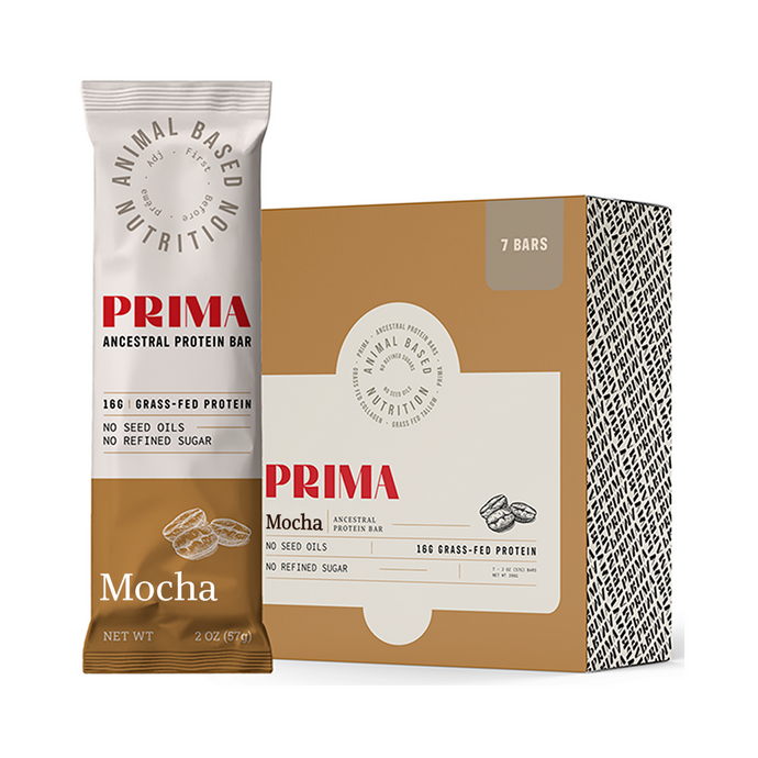 PRIMA™ Grass-Fed Protein Bars [Mocha] (7 bars) - Laird Wellness