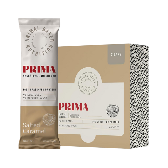 PRIMA™ Grass-Fed Protein Bars [Salted Carmel] (7 bars) - Laird Wellness